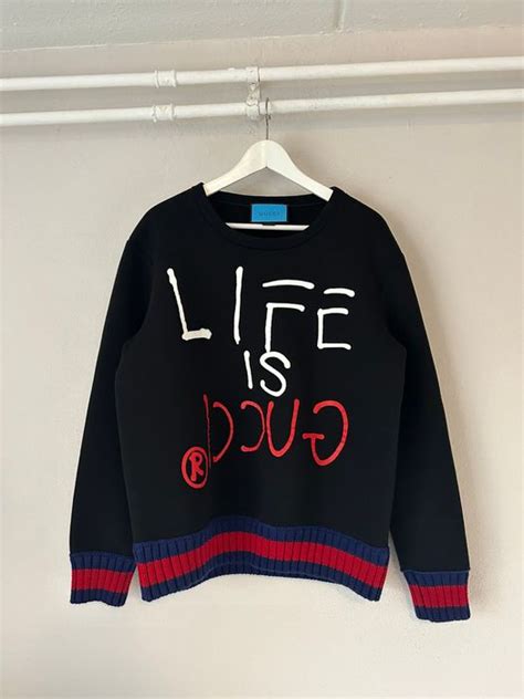 life is gucci sweater white|real Gucci sweaters.